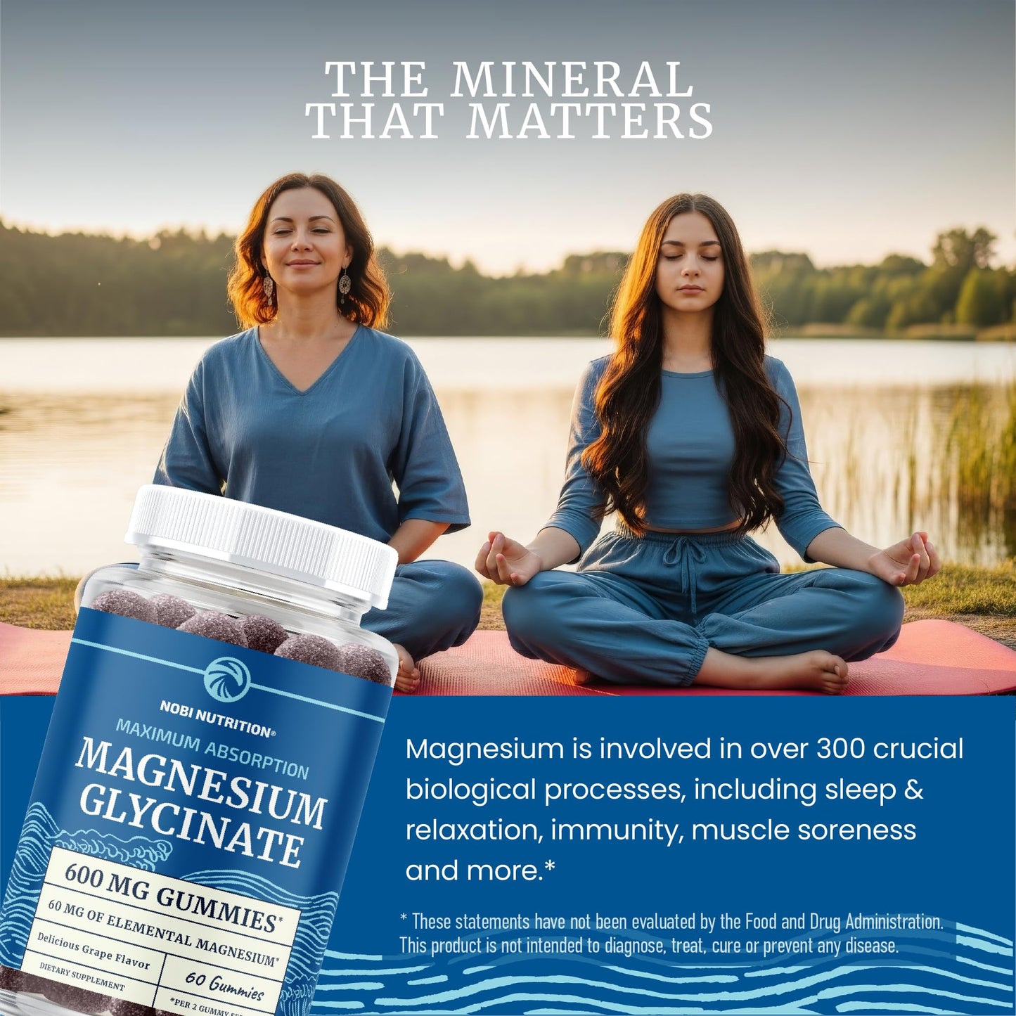 Magnesium Glycinate Gummies 600MG | Sleep, Calm & Relaxation Support | 60MG Elemental Mag Per Serving | Grape Flavor, Gluten-Free | High Absorption Magnesium Gummies for Women, Men & Family | 60 Ct - Maple Wellness Supplements