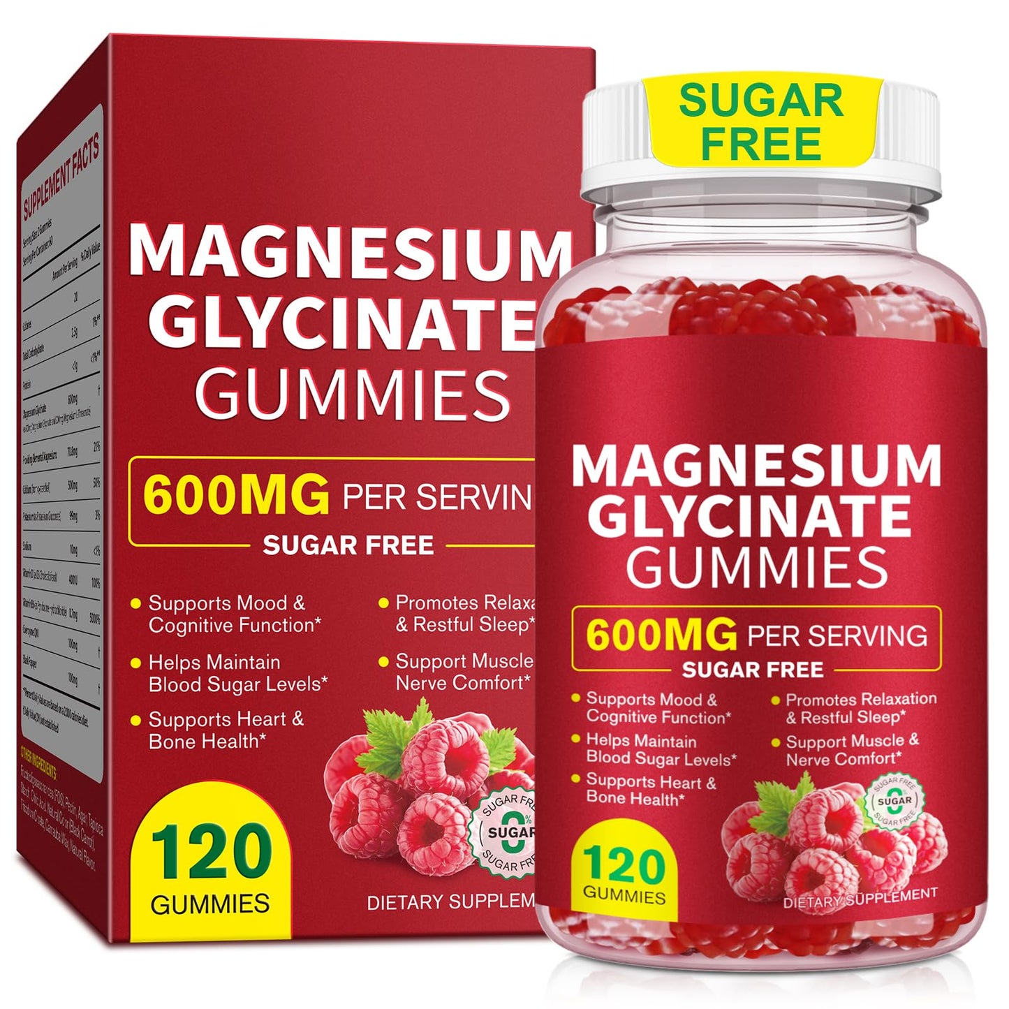 Magnesium Glycinate Gummies 600mg – Sugar-Free High Absorption Magnesium with L-Threonate, Supports Relaxation, Calm & Restful Sleep, - Maple Wellness Supplements