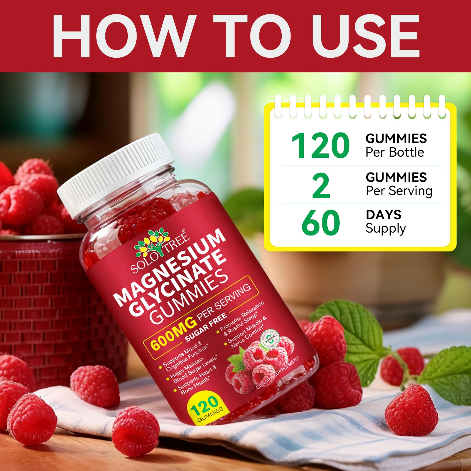 Magnesium Glycinate Gummies 600mg – Sugar-Free High Absorption Magnesium with L-Threonate, Supports Relaxation, Calm & Restful Sleep, - Maple Wellness Supplements