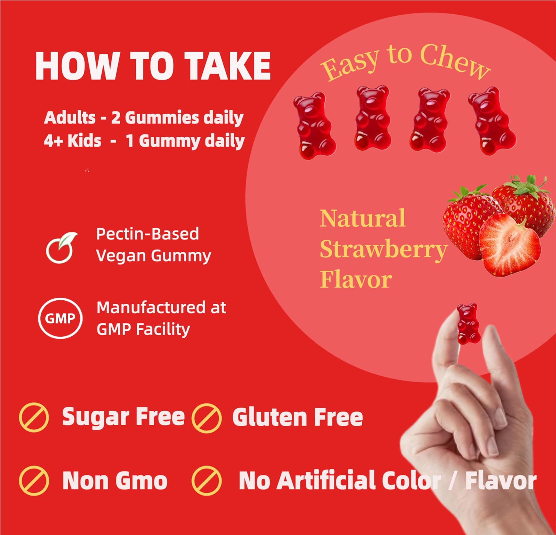 Magnesium Glycinate Gummies for Adults & Kids, 1000mg High Absorption Magnesium Complex Supplement, Sugar Free with Potassium,Vitamins for Calm, Sleep Supprt - Maple Wellness Supplements