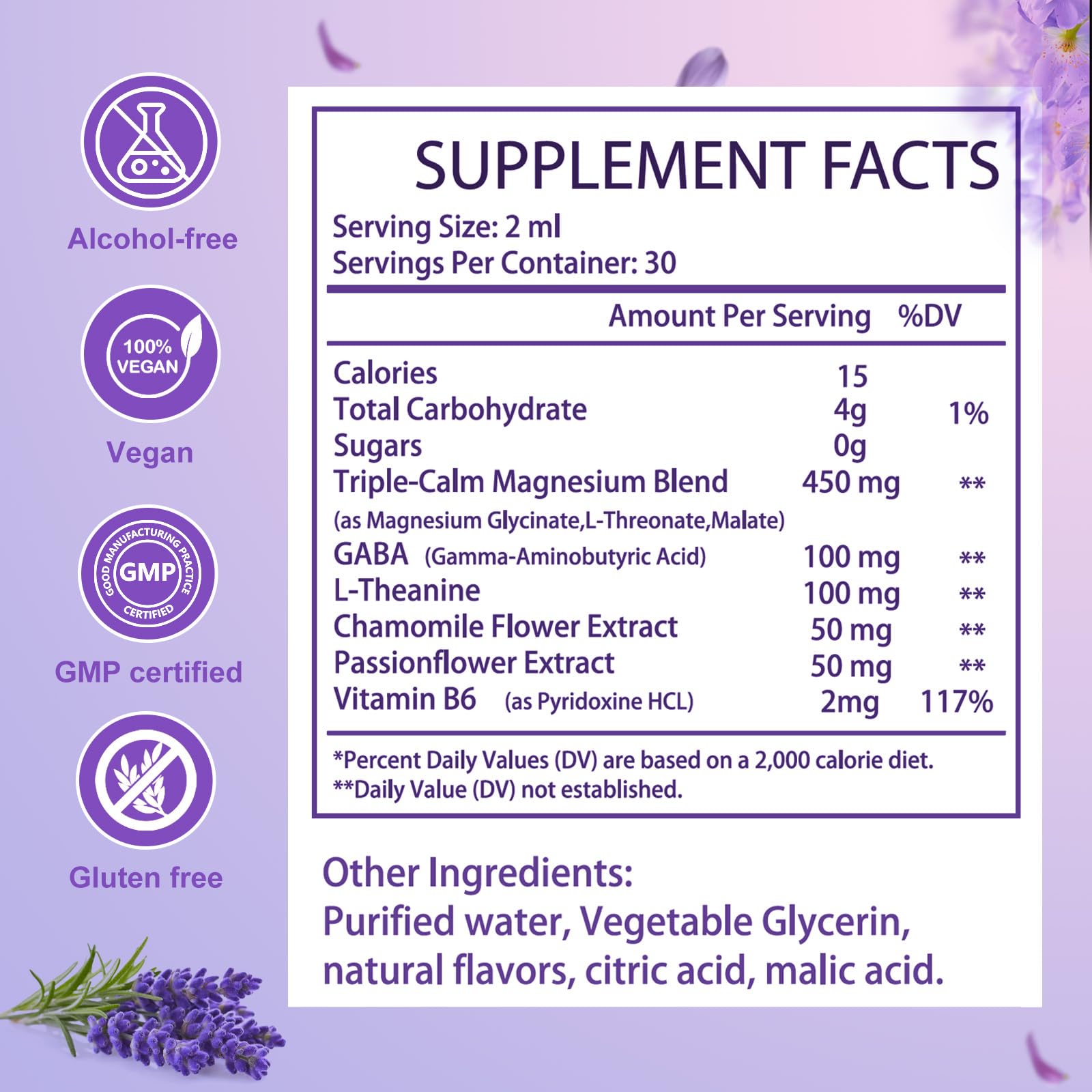 Magnesium Glycinate Liquid Drops for Women & Men, Triple Calm Magnesium Complex Supplement with L-Threonate, Malate, L-Theanine for Kids Adults Calm, Sleep & Mood, Sugar-Free, Natural Flavor, 2 fl oz - Maple Wellness Supplements