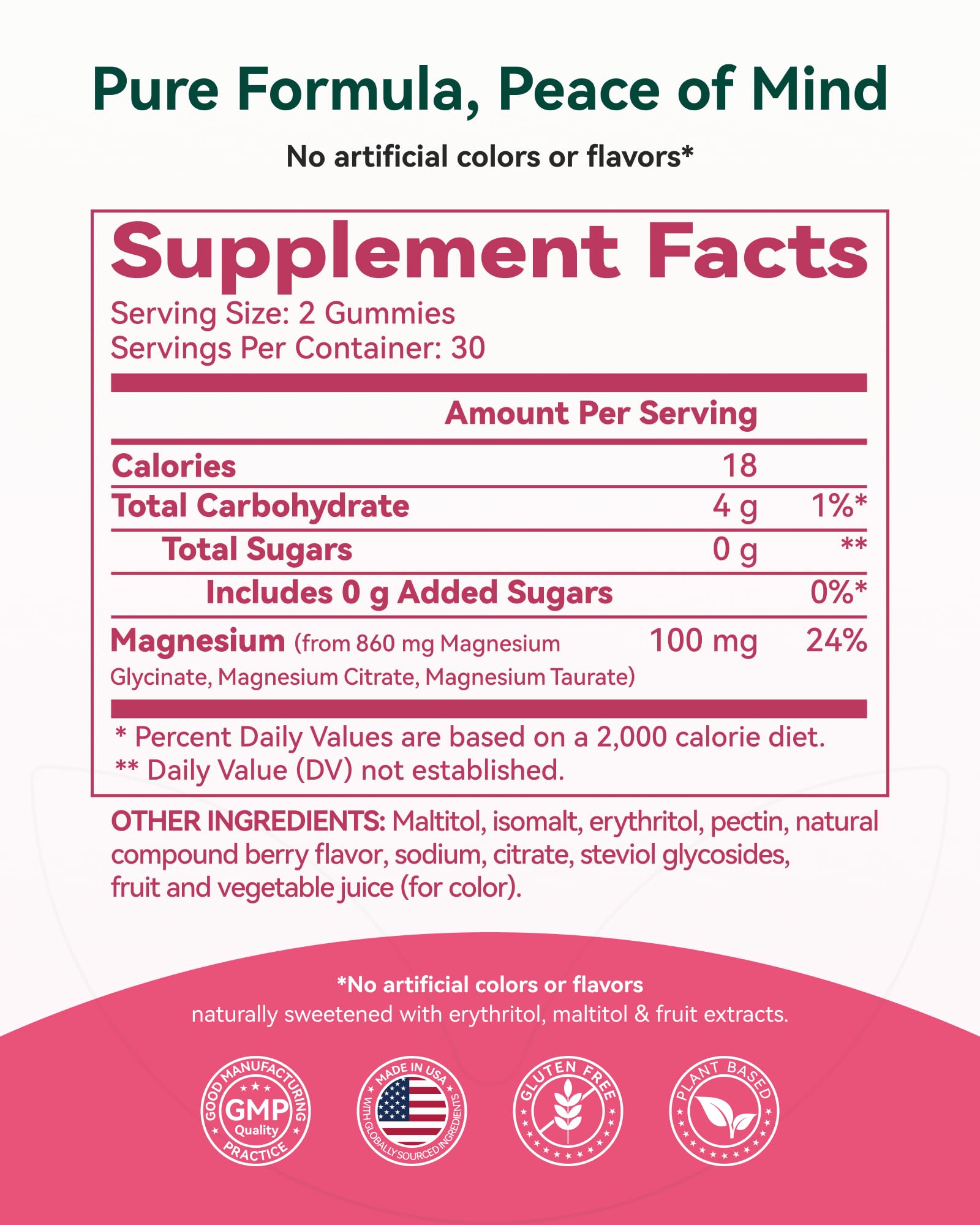 Magnesium Glycinate Plus Gummies 860mg, Sugar-Free, Non-GMO, Gluten-Free, Magnesium Gummies for Adults & Kids, Sleep - Maple Wellness Supplements