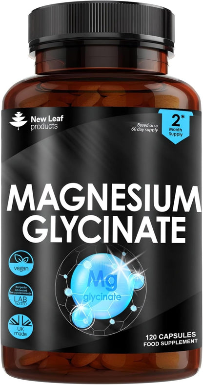 Magnesium Glycinate Supplements - 1040mg of Magnesium - 120 High Strength Capsules - Maple Wellness Supplements