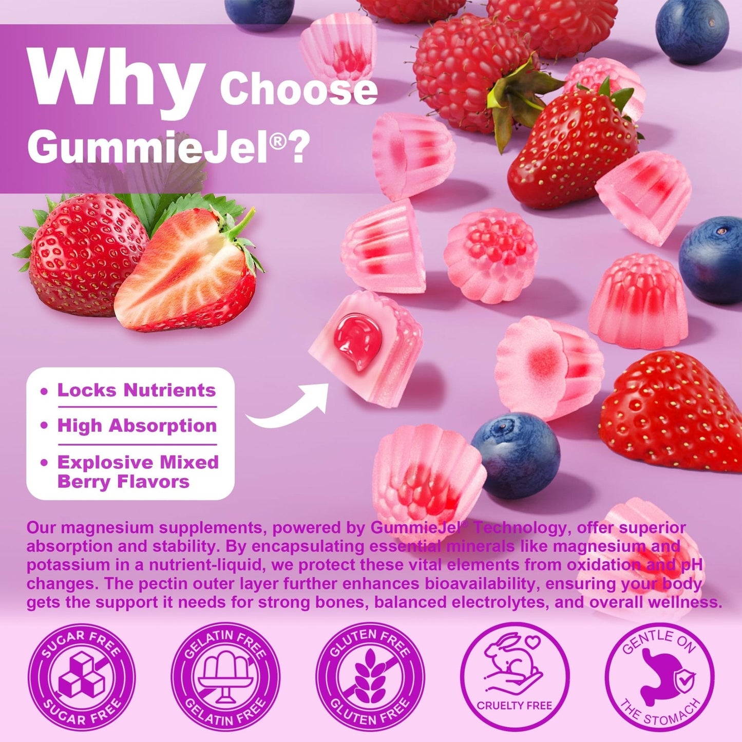 Magnesium Gummies 400mg | 5-in-1 Magnesium Complex for Women & Men: Mag Glycinate, Citrate, Malate, Chloride & Taurate | w/Ashwagandha, D3 & Zinc for Relaxtion, - Maple Wellness Supplements