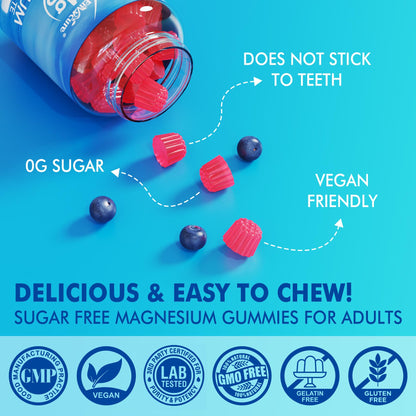 Magnesium Gummies - Triple Magnesium Complex, Magnesium Glycinate Gummies | Magnesium Glycinate, Malate, Citrate w/ D3 B6 B12, for Calm - Maple Wellness Supplements