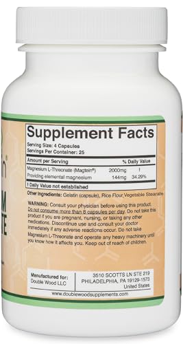 Magnesium L Threonate Capsules (Magtein) – High Absorption Supplement – Bioavailable - Maple Wellness Supplements