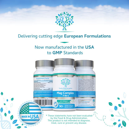 Magnesium L-Threonate Complex 7-in-1 with 1000mg of Magtein Plus Magnesium as Bisglycinate, Taurate, Citrate, Gluconate, Malate & Lactate - Supports Sleep - Vegan, US Made and No Artificial Nasties - Maple Wellness Supplements
