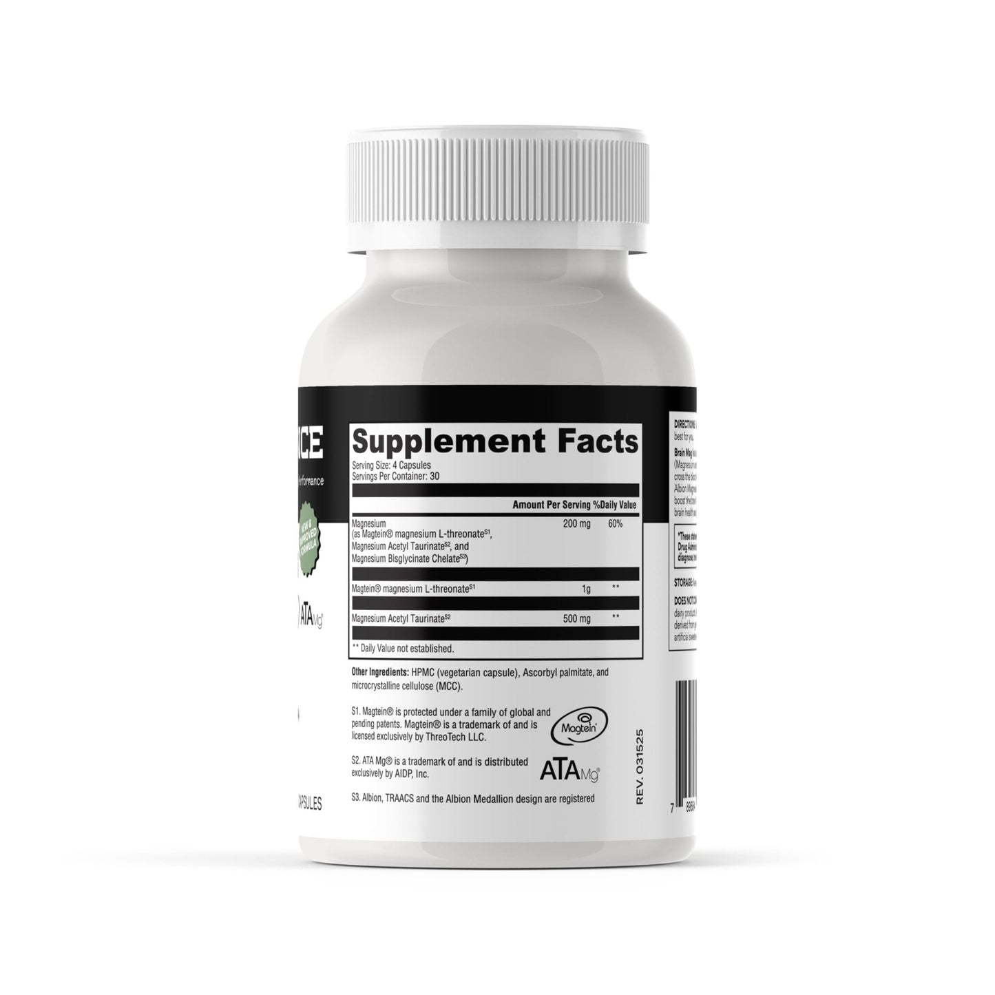 Magnesium L-Threonate + Mag Acetyl-Taurate (ATA Mag) + Mag Glycinate | Promotes Cognitive Well-Being, Enhanced Memory, Mental Clarity and Overall Brain Function | 120 Capsules - Maple Wellness Supplements