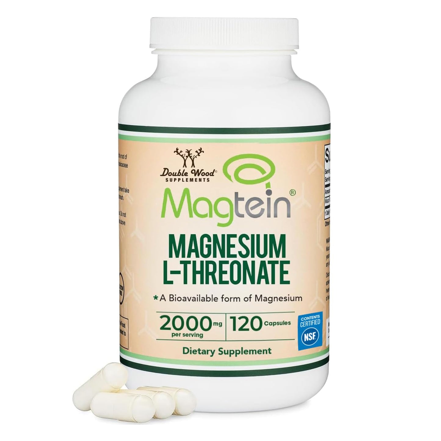 Magnesium L Threonate, Magtein - NSF Certified - Sleep and Cognitive Support – High Absorption - Maple Wellness Supplements