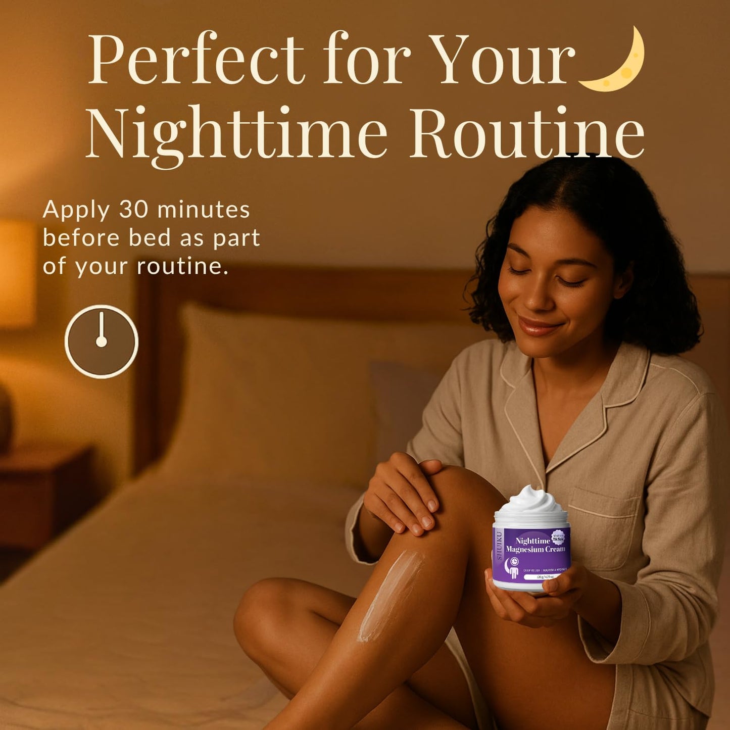 Magnesium Lotion for Sleep & Calm, Topical Magnesium Cream for Relaxation, Nightly Calm, Better Sleep, and for Leg Cramps & Pain - Maple Wellness Supplements
