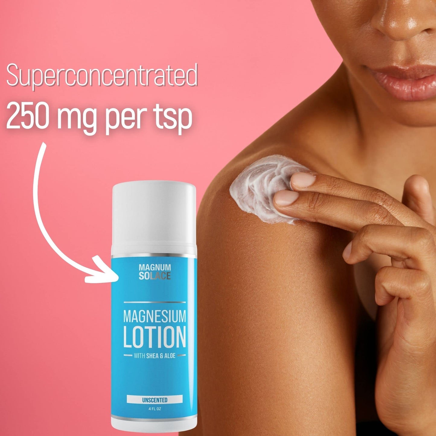 Magnesium Lotion – Super Concentrated – Made with Aloe and Shea – For Leg Cramps, Sore Muscles & Joints, Rejuvenation – Safe for Kids, Made in the USA (Unscented) - Maple Wellness Supplements