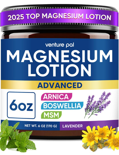 Magnesium Lotion with Arnica, MSM & Boswellia – Cooling Magnesium Cream – Lightweight Moisturizing Lotion - Maple Wellness Supplements