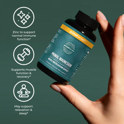 Magnesium Supplement Complex 310mg by Primal Harvest with Magnesium Glycinate, Citrate, Malate, and Zinc 120 Capsules - Maple Wellness Supplements