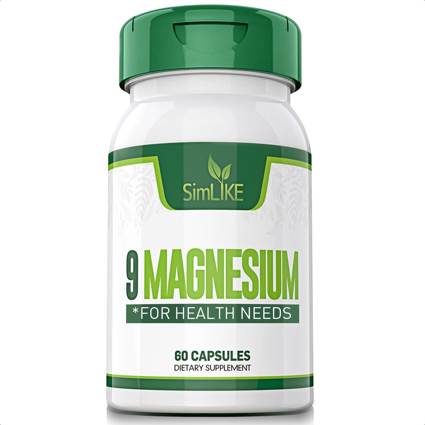 Magnesium Supplement with 9 Forms of High Absorption Magnesium Glycinate, L-threonate, Citrate, Malate and More for Muscle, Brain Support, Non-GMO, Gluten & Soy Free, 60 Capsules - Maple Wellness Supplements