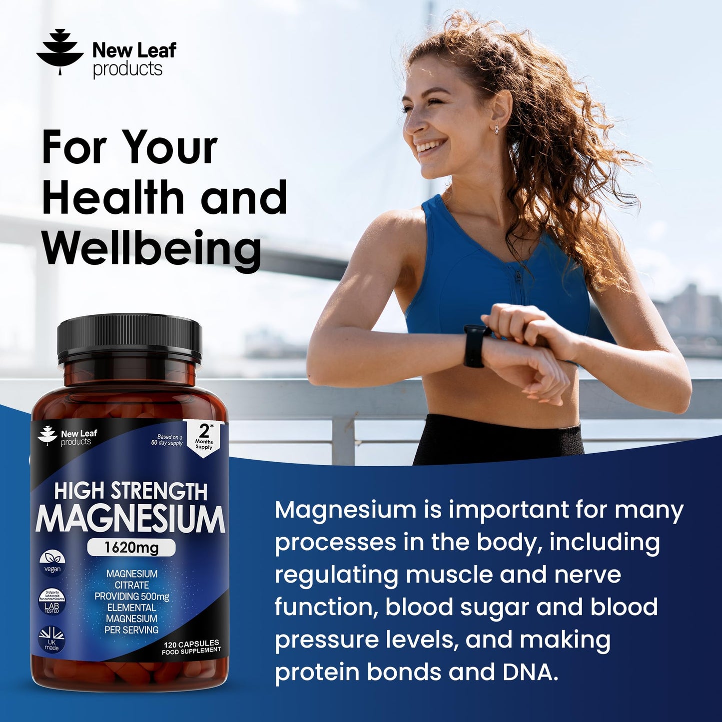 Magnesium Supplements 1620mg - Super Strength - Magnesium Citrate Capsules - Maple Wellness Supplements
