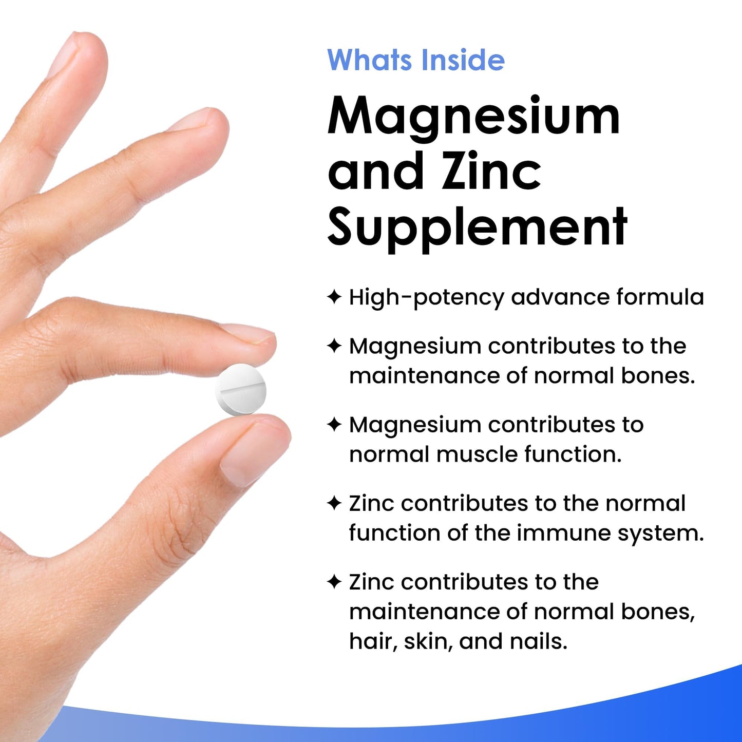 Magnesium Supplements 516mg With Zinc - 120 Magnesium Tablets Supports Muscle - Maple Wellness Supplements