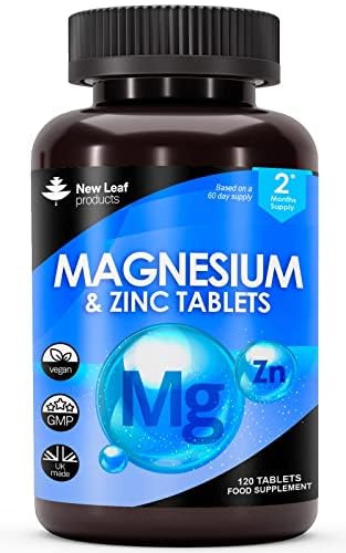 Magnesium Supplements 516mg With Zinc - 120 Magnesium Tablets Supports Muscle - Maple Wellness Supplements