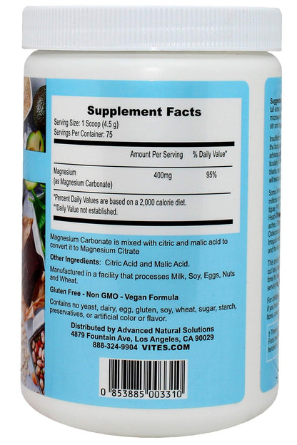 Magnesium Supreme (Original Plain Unflavored) Better Sleep, Relaxation Natural Magnesium Supplement, Non-GMO, Gluten Free, Vegan Formula. 12oz 75 Servings - Maple Wellness Supplements