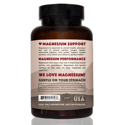 Magnesium Taurate 750mg (150mg Elemental Magnesium) – 120 Vegetarian Capsules – High-Absorption Magnesium Taurate Supplement for Heart, Muscle, and Nerve Support - Maple Wellness Supplements