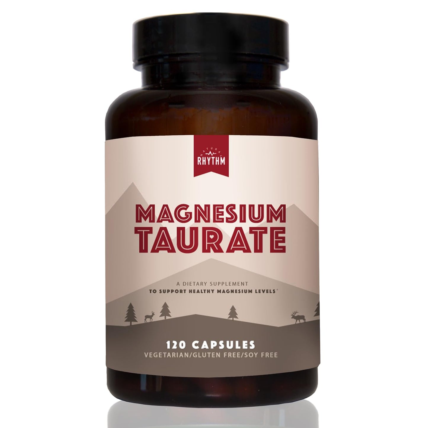 Magnesium Taurate 750mg (150mg Elemental Magnesium) – 120 Vegetarian Capsules – High-Absorption Magnesium Taurate Supplement for Heart, Muscle, and Nerve Support - Maple Wellness Supplements
