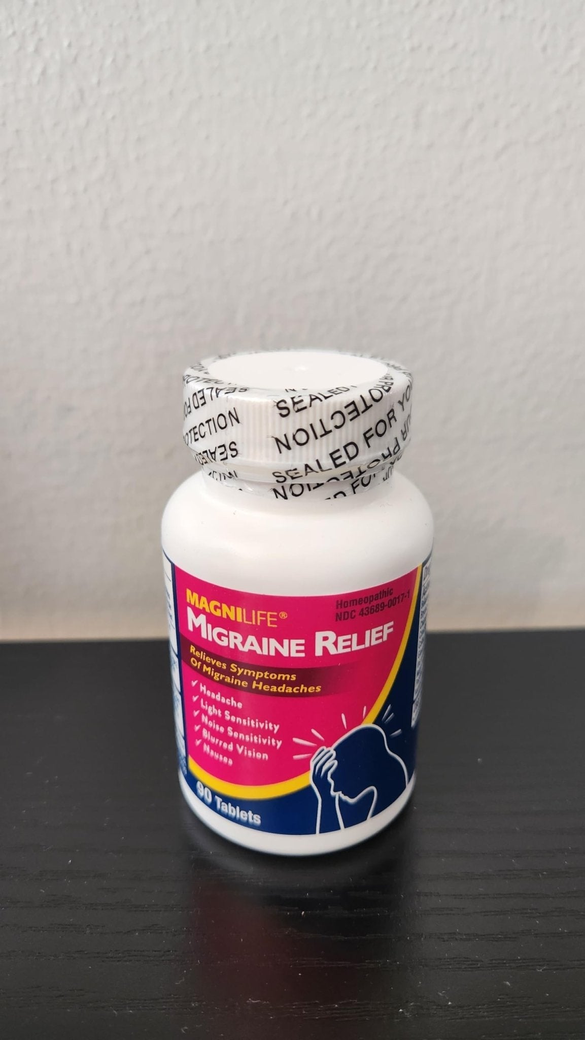 MagniLife Migraine Relief, Non-Habit Forming, 90 Homeopathic Tablets, Migraine Medicine for Light & Sound Sensitivity, Nausea, Blurred Vision & Pressure, Quick-Dissolve Headache Pain Relief - Maple Wellness Supplements