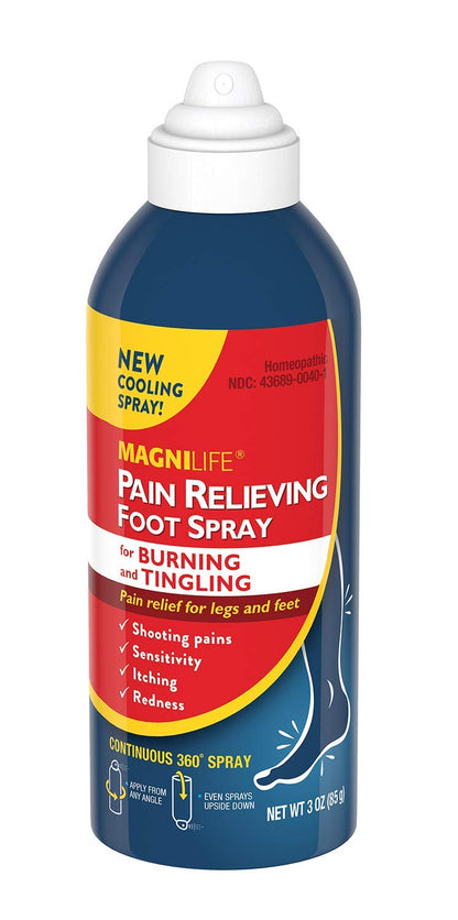 MagniLife Pain Relief Foot Spray, 3 oz, Pain Relief for Burning, Tingling or Sensitivity in Feet and Legs, No Alcohol Cooling Spray Moisturizes Dry, Cracked Heels - Maple Wellness Supplements