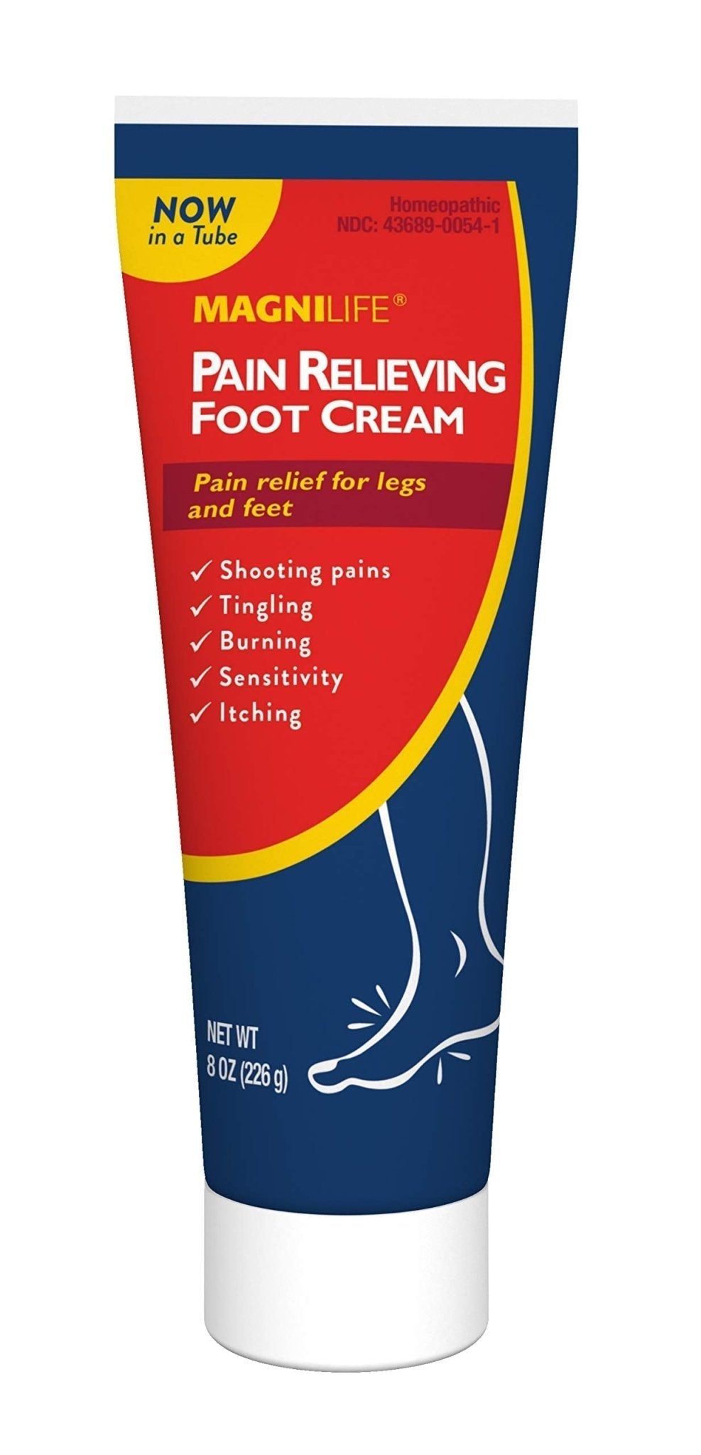MagniLife Pain Relieving Foot Cream, 8 oz Tube, Soothing Relief for Soreness, Pain, Burning, Tingling, Itching or Sensitivity in Feet & Legs, Moisturizing & Hydrating Foot Cream, No Petroleum - Maple Wellness Supplements