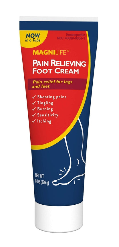 MagniLife Pain Relieving Foot Cream, 8 oz Tube, Soothing Relief for Soreness, Pain, Burning, Tingling, Itching or Sensitivity in Feet & Legs, Moisturizing & Hydrating Foot Cream, No Petroleum - Maple Wellness Supplements