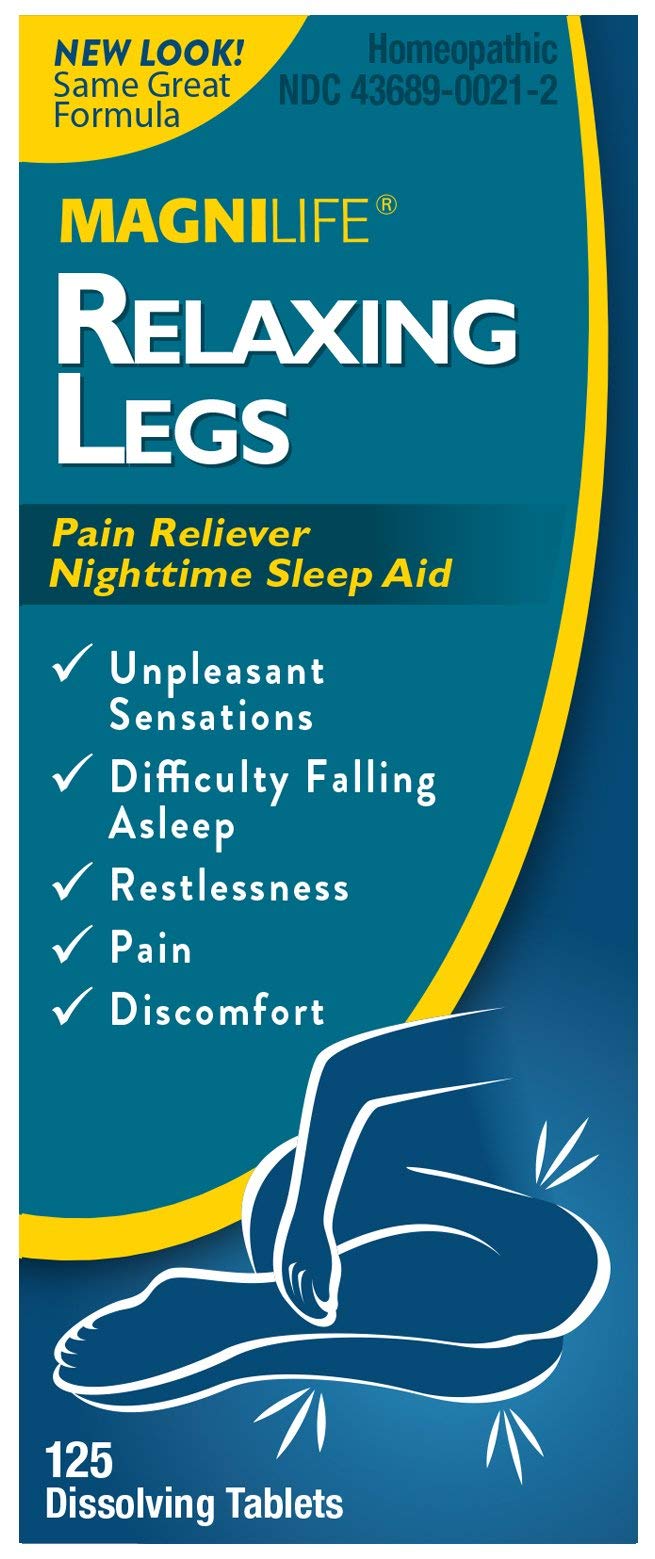 MagniLife Relaxing Legs 125 Count Quick Dissolve Tablets Relaxing Leg Cream PM 4oz Jar Restless Legs - Maple Wellness Supplements
