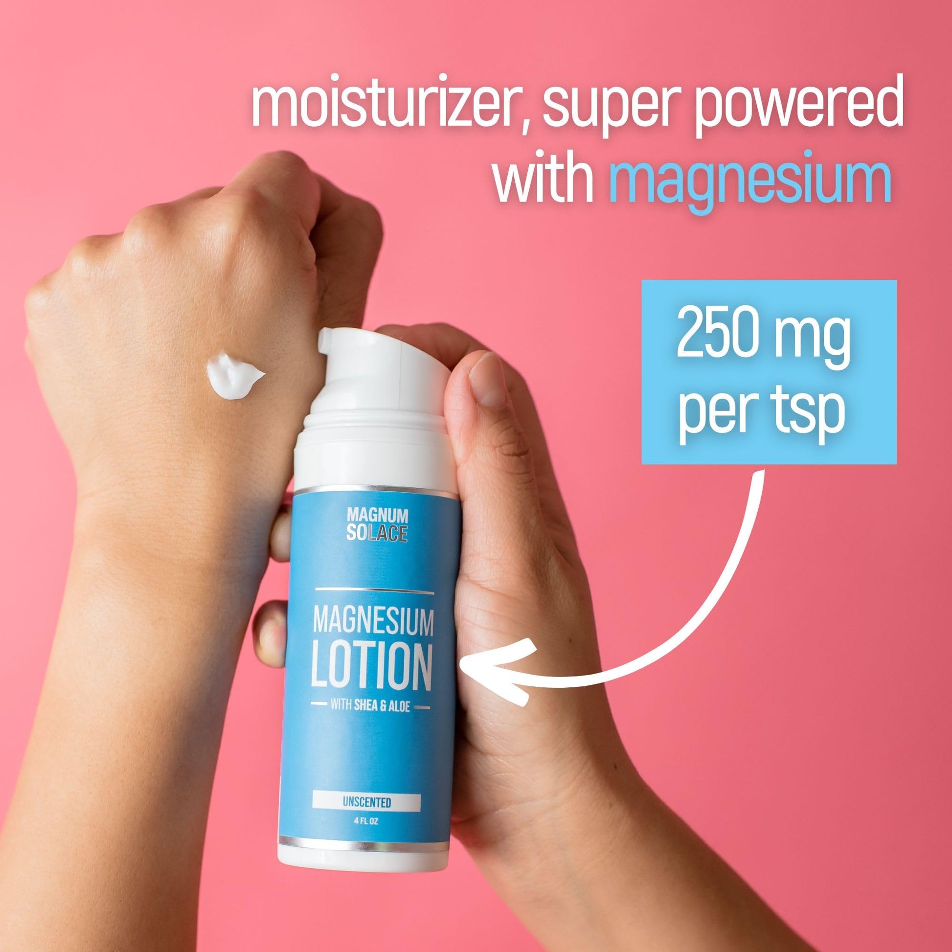 Magnum Solace Magnesium Lotion with Aloe & Shea – Apply to Legs – Alternative to Topical Magnesium Cream - Maple Wellness Supplements
