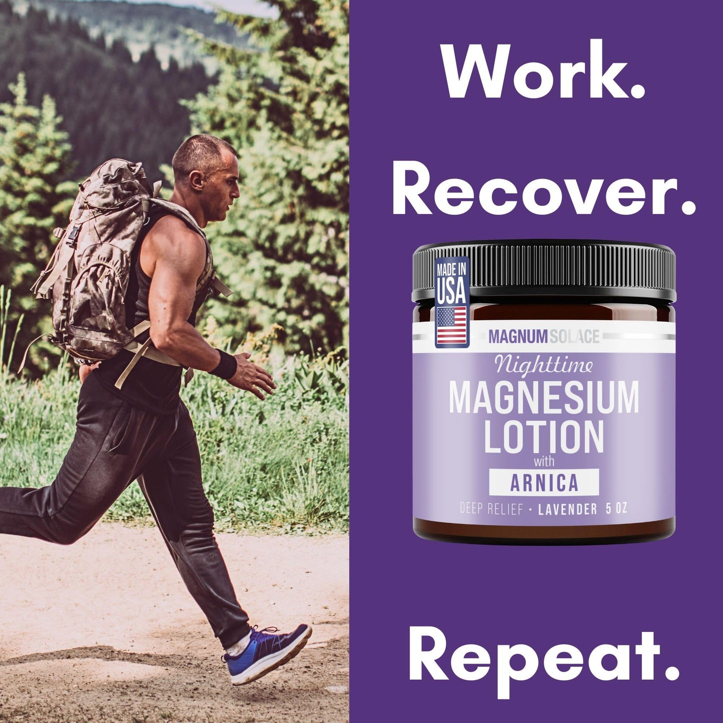 Magnum Solace Nighttime Magnesium Lotion with Arnica – Highly Concentrated Magnesium - Maple Wellness Supplements