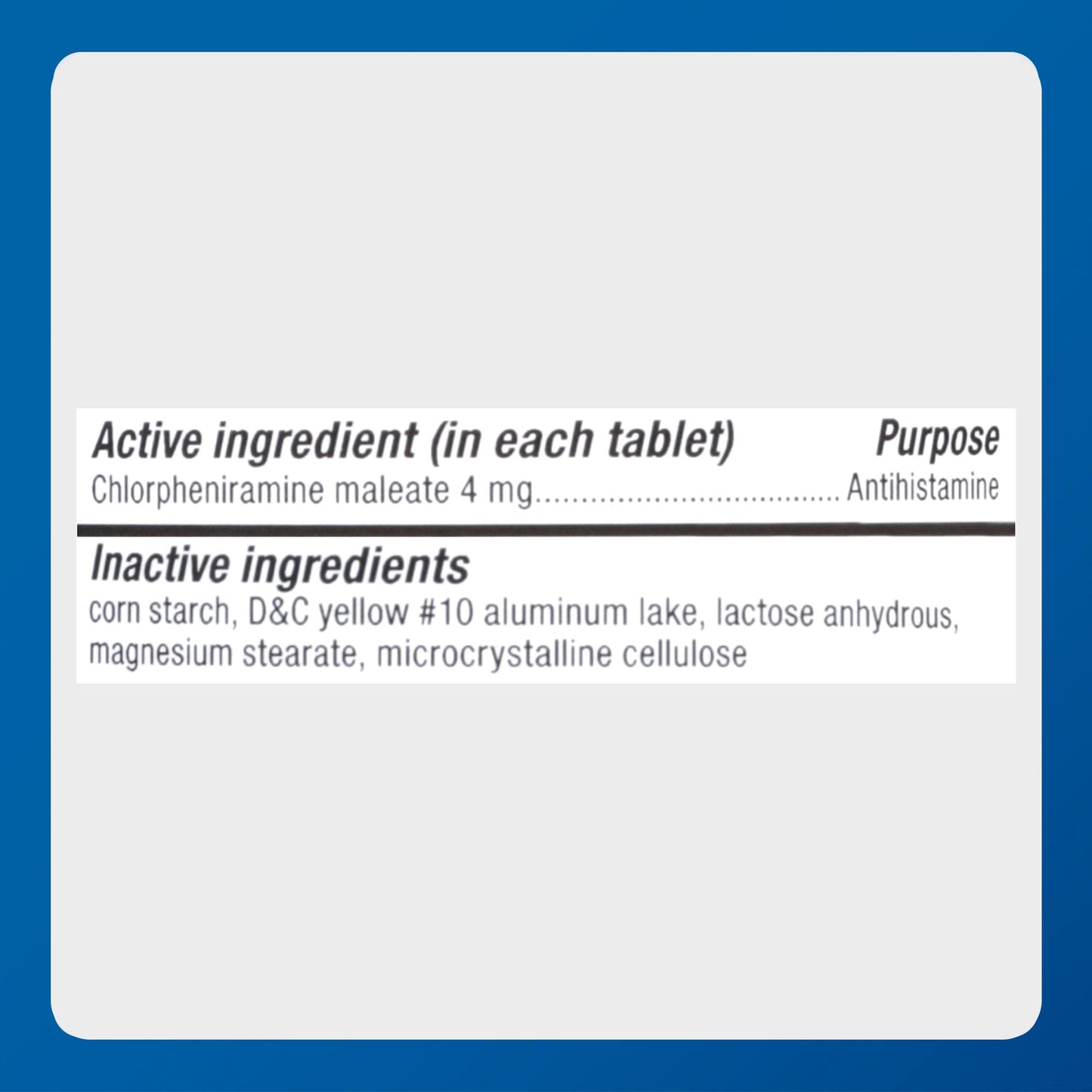 MAJOR 4 Hour Allergy Tablets - Chlorpheniramine Maleate - 4 mg - Antihistamine - 1000 Count (1 Pack) - Maple Wellness Supplements