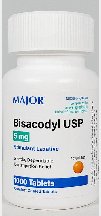 Major Bisacodyl 5 mg 1000 Coated Tablets - Maple Wellness Supplements