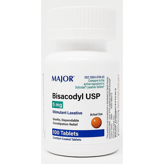 Major Bisacodyl 5 mg EC (Compare to Dulcolax) 100ct - Maple Wellness Supplements