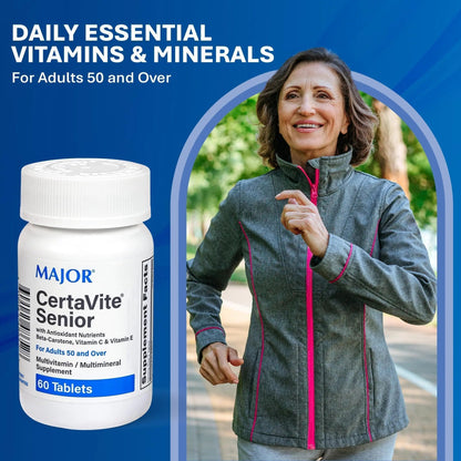 MAJOR CertaVite Senior Multivitamin with Antioxidants – Multivitamin for Women and Men with Beta-Carotene, Iron - Maple Wellness Supplements