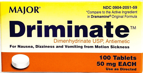 Major Driminate for Motion Sickness (Compare to Dramamine) 100ct - Maple Wellness Supplements