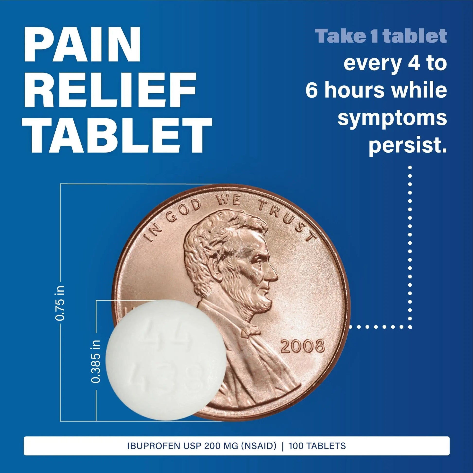 MAJOR Dye-Free Ibuprofen Tablets 200 mg - Helps Temporarily Reduce Fevers - Offers Pain Relief - 100 Tablets (1-Pack) - Maple Wellness Supplements