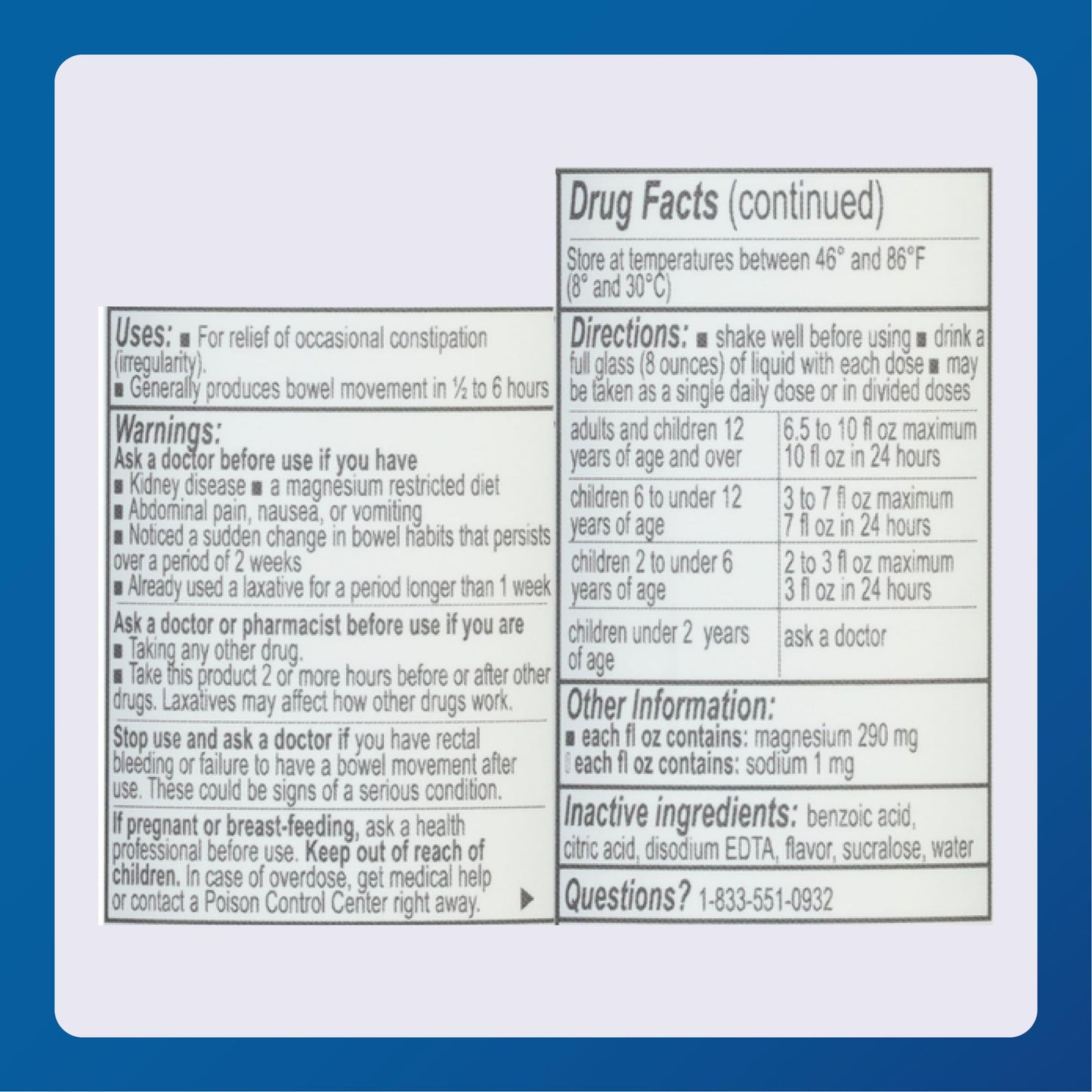 Major Magnesium Citrate Saline Laxative - Helps Relieve Occasional Constipation (Irregularity) - Lemon Flavor - 10 Fl. Oz. (1 Pack) - Maple Wellness Supplements