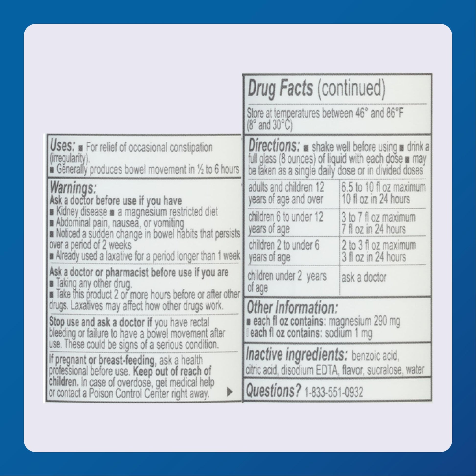 Major Magnesium Citrate Saline Laxative - Helps Relieve Occasional Constipation (Irregularity) - Lemon Flavor - 10 Fl. Oz. (1 Pack) - Maple Wellness Supplements