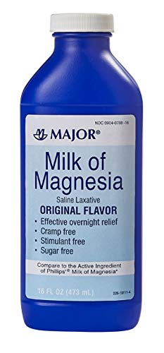 MAJOR Milk of Magnesia Saline Laxative - Original Flavor - Effective Overnight Relief - Stimulant-Free, Sugar-Free - 16 Fl Oz - Maple Wellness Supplements