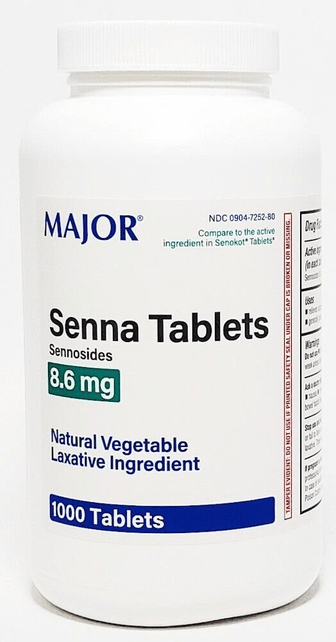Major Senna 8.6mg Laxative Tablets 1000ct - Maple Wellness Supplements