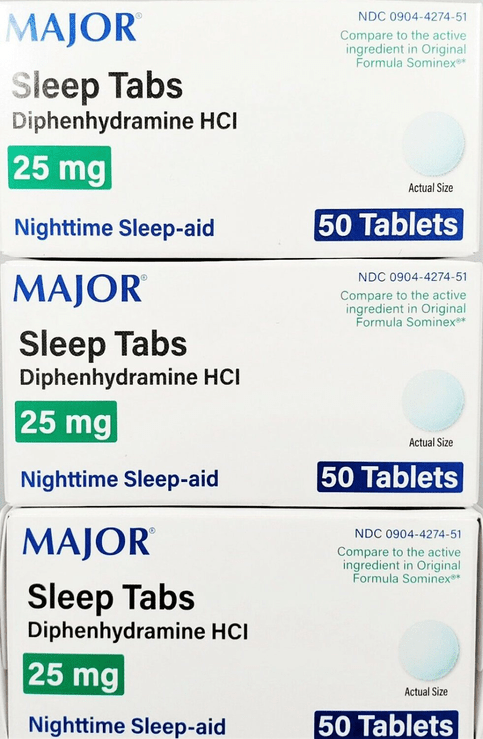 Major Sleep Tabs Nighttime Sleep Aid- 50 Tablets - 3 Pack - Maple Wellness Supplements