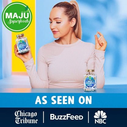 MAJU 4-in-1 Organic Sea Moss Capsules, Wild Chondrus Crispus, Seamoss - Maple Wellness Supplements