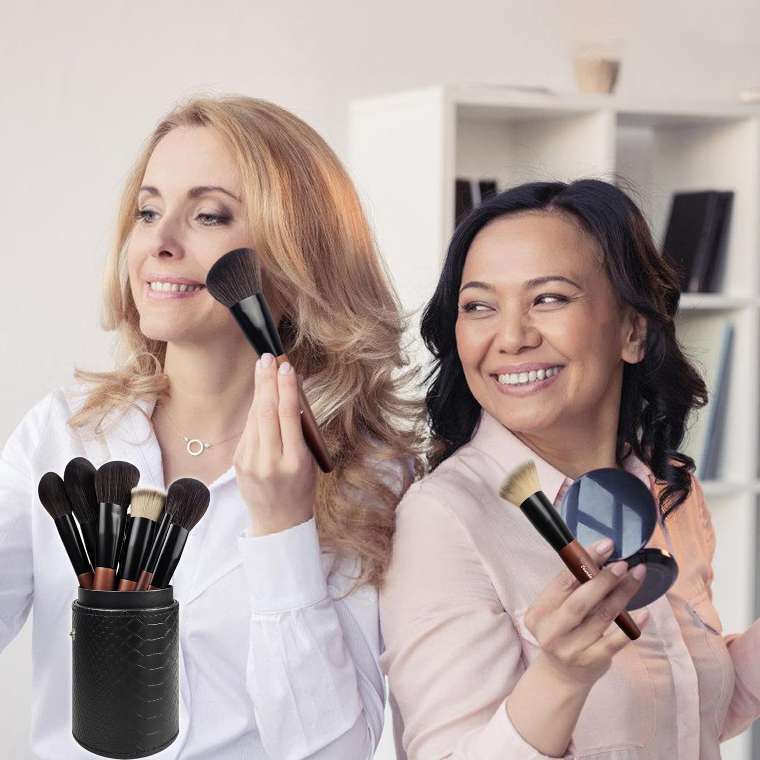 Makeup Brushes 16 Pcs Makeup Brush Set Professional, Wood Handle Travel Make Up Brushes Set with Case, Premium Cruelty-Free Synthetic Fiber Hair Makeup Brush Kit with Holder - Maple Wellness Supplements