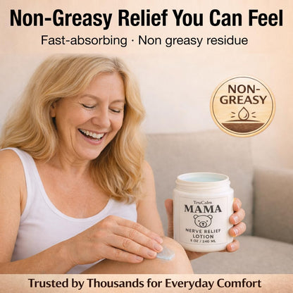 Mama Lotion – Neuropathy Nerve Relief Cream with Magnesium Chloride - Maximum Strength Comfort for Feet, Hands, Legs, Toes - Fast-Absorbing and Non-Greasy Formula for Food and Leg Comfort - 8 Oz - Maple Wellness Supplements