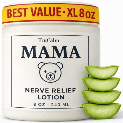 Mama Lotion – Neuropathy Nerve Relief Cream with Magnesium Chloride - Maximum Strength Comfort for Feet, Hands, Legs, Toes - Fast-Absorbing and Non-Greasy Formula for Food and Leg Comfort - 8 Oz - Maple Wellness Supplements