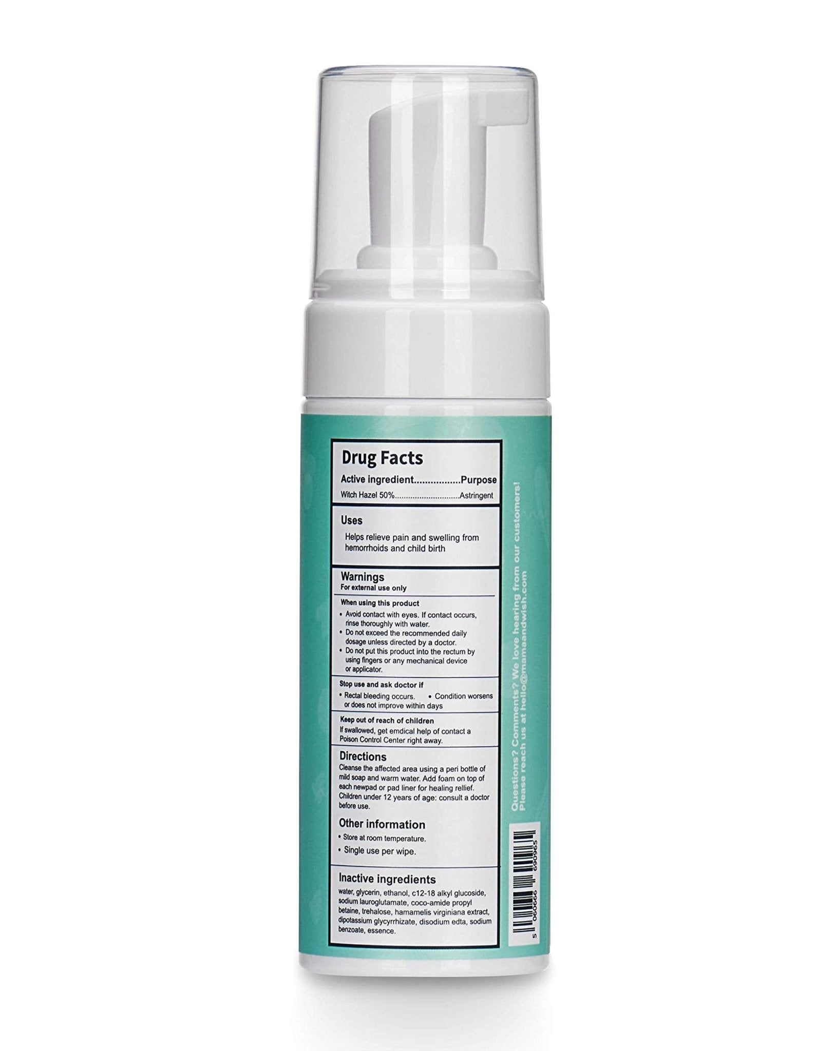 Mama & Wish Witch Hazel Perineal Healing Foam - Postpartum Essentials - Medicated Postpartum Spray for Perineal Relief - Postpartum Care and Recovery, Hemorrhoid Perineal Spray, After Birth Essentials - Maple Wellness Supplements