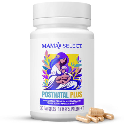 Mama's Select Postnatal Vitamins – Boosts Hair Recovery, Milk Supply, & Wellness – Allergen-Free, Vegan, MTHFR Friendly, Methylated Folate & B Vitamins, - Maple Wellness Supplements