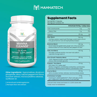 Mannatech Digestive Enzymes and Probiotics - Powered by Ambrotose Derived from The Aloe Vera Plant - Digestive and Colon Cleanser Helps Support Overall Gut Heath - Maple Wellness Supplements