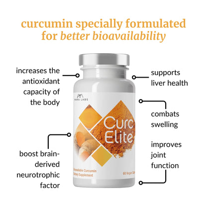Mara Labs CurcElite Curcumin | Turmeric Extract 95% Curcuminoids | Vegan, No Fillers, and Non-GMO | 60 Vegan Capsules - Maple Wellness Supplements